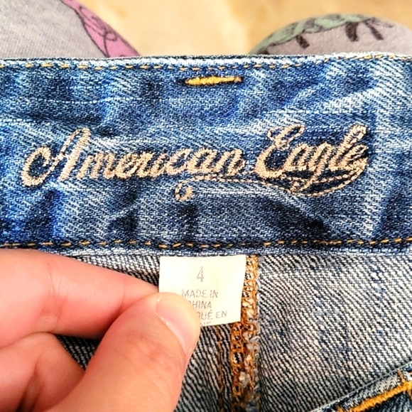 American Eagle Micro Mini Raw Hem Denim Skirt - Picture 5 of 6